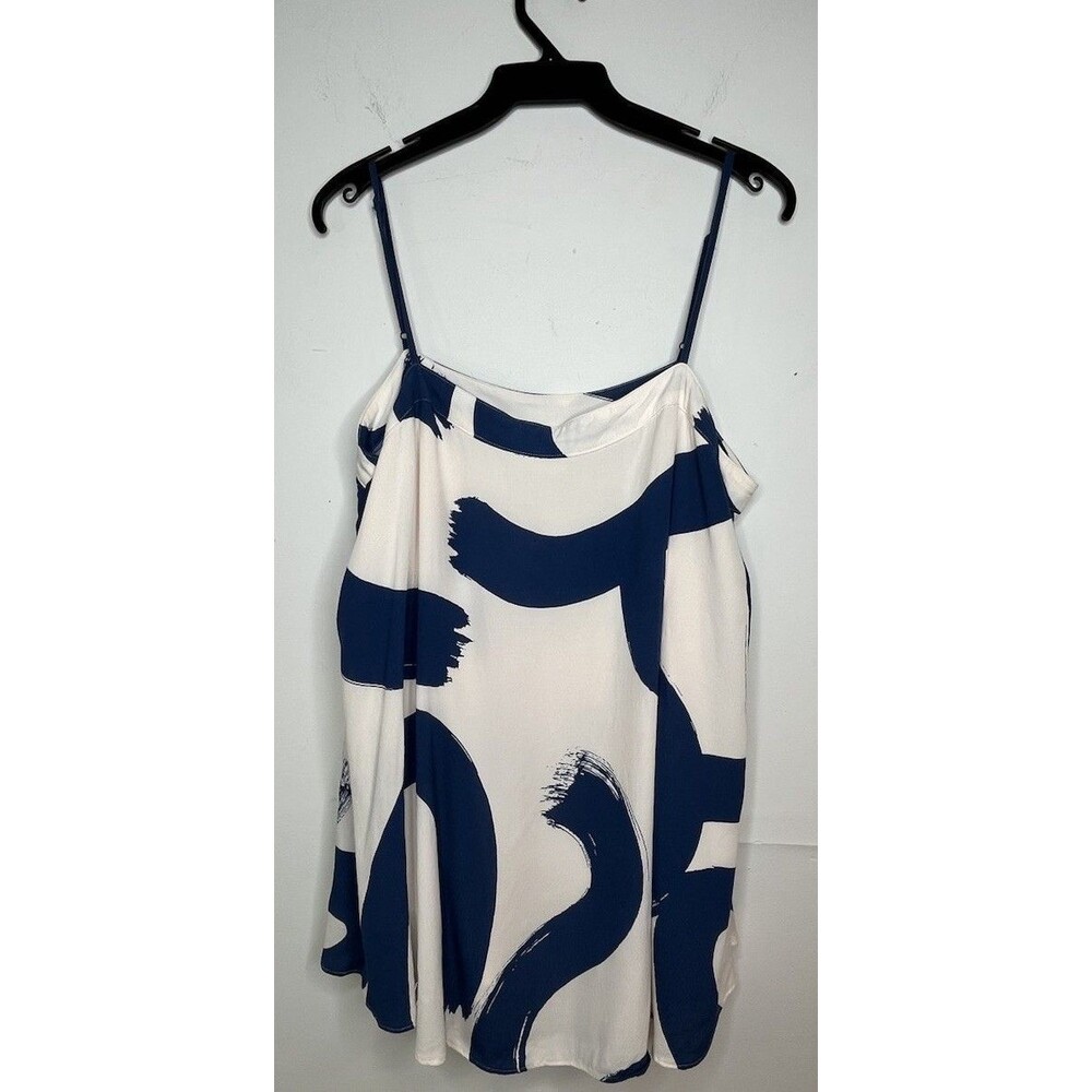 Maeve By Anthropology Sacha Swing Tank Blouse Sz L Art Print Paint brush Strokes